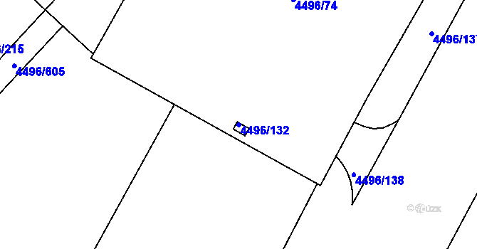 Parcela st. 4496/132 v KÚ Most II, Katastrální mapa