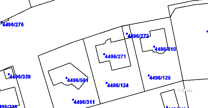 Parcela st. 4496/271 v KÚ Most II, Katastrální mapa