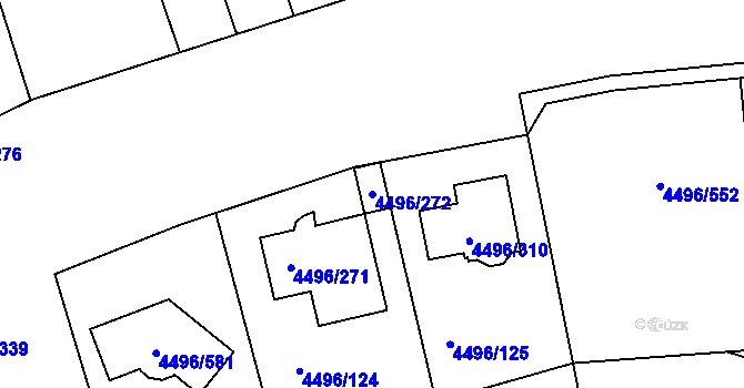 Parcela st. 4496/272 v KÚ Most II, Katastrální mapa