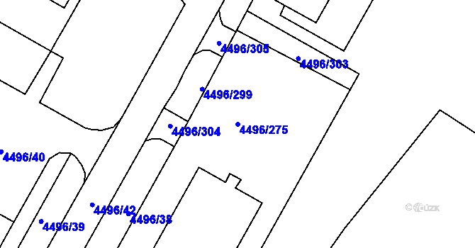 Parcela st. 4496/275 v KÚ Most II, Katastrální mapa