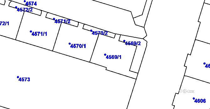 Parcela st. 4569/1 v KÚ Most II, Katastrální mapa