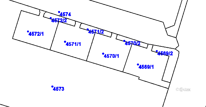 Parcela st. 4570/1 v KÚ Most II, Katastrální mapa