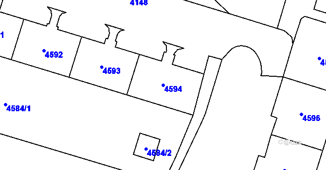 Parcela st. 4594 v KÚ Most II, Katastrální mapa