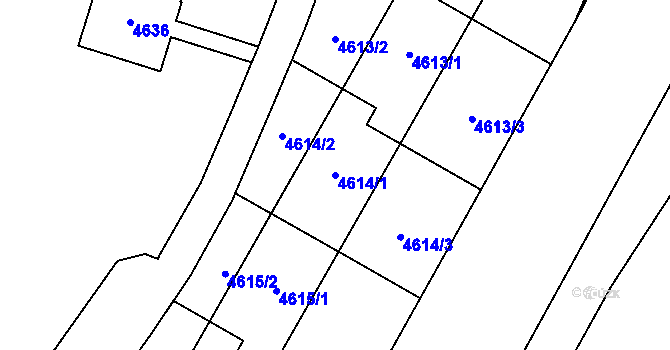 Parcela st. 4614/1 v KÚ Most II, Katastrální mapa