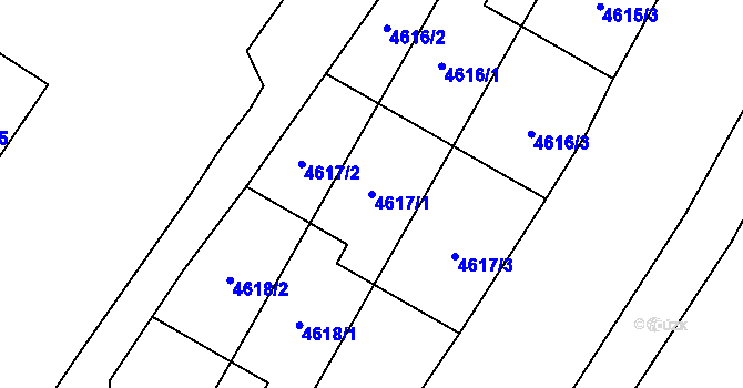 Parcela st. 4617/1 v KÚ Most II, Katastrální mapa