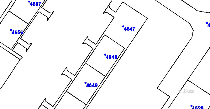 Parcela st. 4648 v KÚ Most II, Katastrální mapa