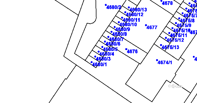 Parcela st. 4680/4 v KÚ Most II, Katastrální mapa