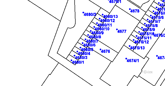 Parcela st. 4680/6 v KÚ Most II, Katastrální mapa
