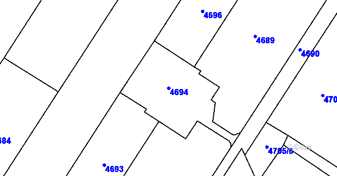 Parcela st. 4694 v KÚ Most II, Katastrální mapa