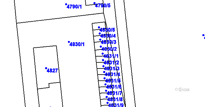 Parcela st. 4831/1 v KÚ Most II, Katastrální mapa