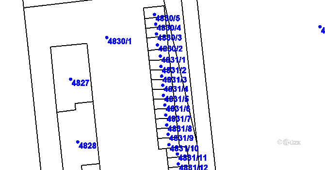 Parcela st. 4831/4 v KÚ Most II, Katastrální mapa