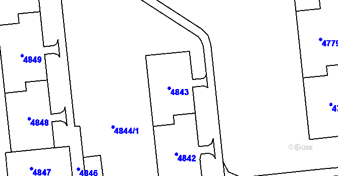 Parcela st. 4843 v KÚ Most II, Katastrální mapa