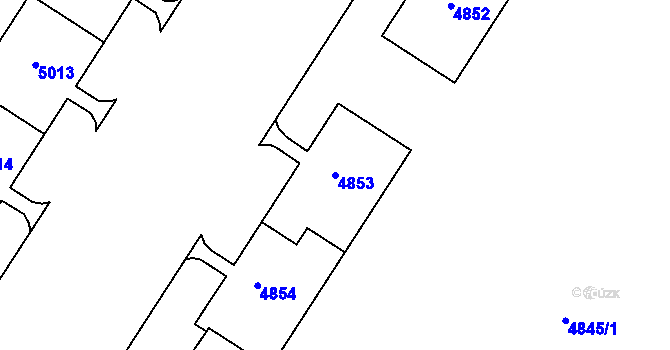 Parcela st. 4853 v KÚ Most II, Katastrální mapa