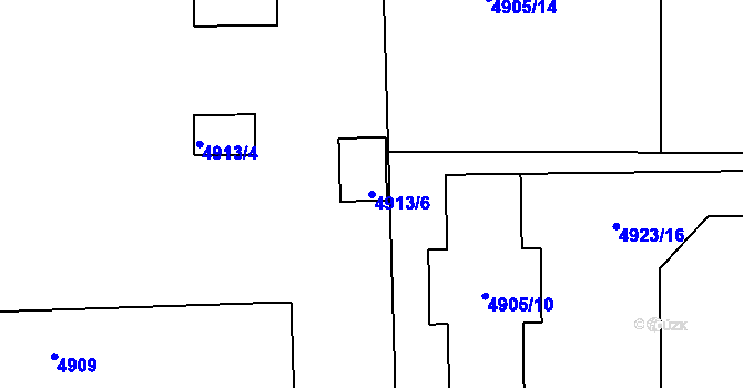 Parcela st. 4913/6 v KÚ Most II, Katastrální mapa