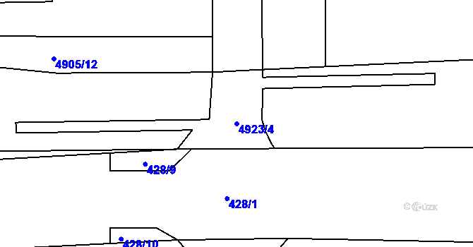 Parcela st. 4923/4 v KÚ Most II, Katastrální mapa