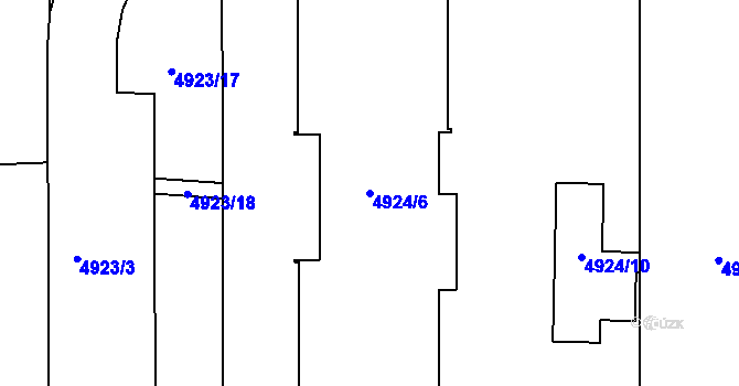 Parcela st. 4924/6 v KÚ Most II, Katastrální mapa