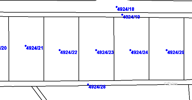 Parcela st. 4924/23 v KÚ Most II, Katastrální mapa