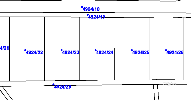 Parcela st. 4924/24 v KÚ Most II, Katastrální mapa