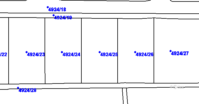 Parcela st. 4924/25 v KÚ Most II, Katastrální mapa