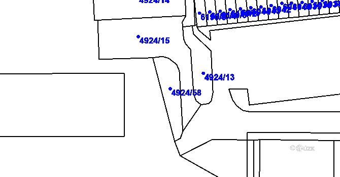 Parcela st. 4924/58 v KÚ Most II, Katastrální mapa