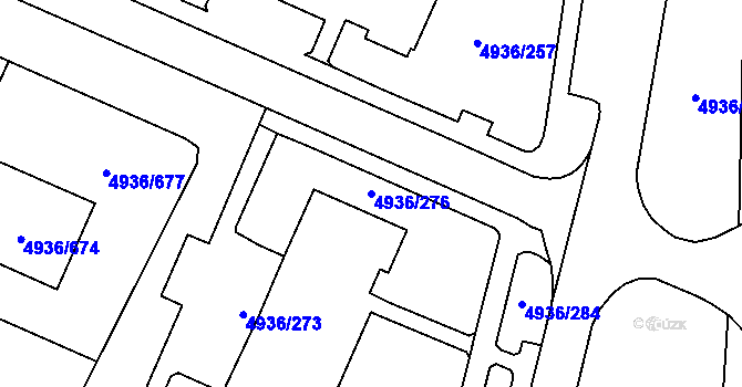 Parcela st. 4936/276 v KÚ Most II, Katastrální mapa