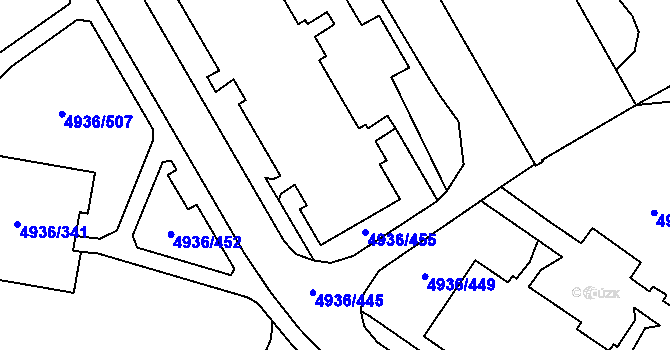 Parcela st. 4936/339 v KÚ Most II, Katastrální mapa