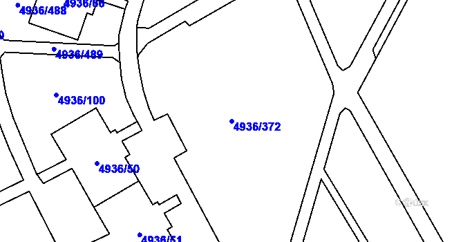 Parcela st. 4936/372 v KÚ Most II, Katastrální mapa