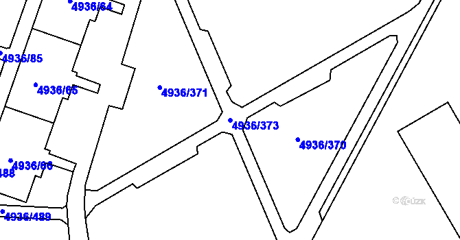 Parcela st. 4936/373 v KÚ Most II, Katastrální mapa