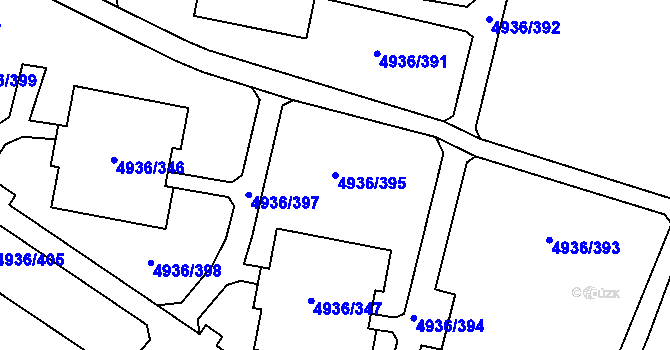 Parcela st. 4936/395 v KÚ Most II, Katastrální mapa