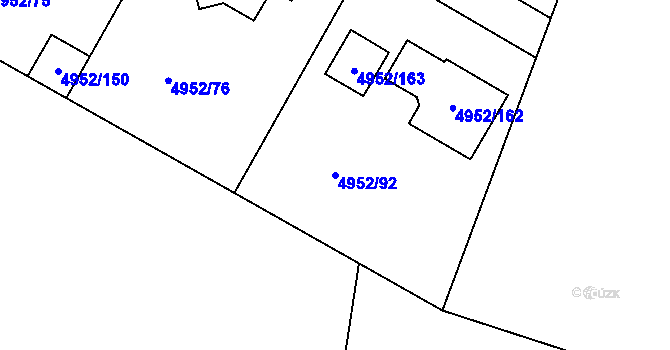 Parcela st. 4952/92 v KÚ Most II, Katastrální mapa