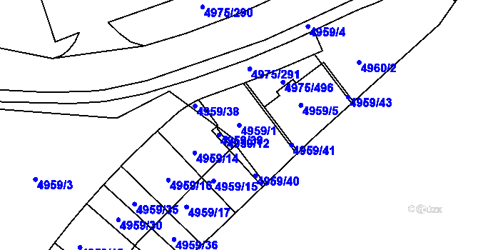 Parcela st. 4959/1 v KÚ Most II, Katastrální mapa