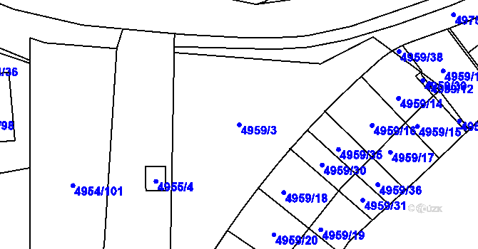 Parcela st. 4959/3 v KÚ Most II, Katastrální mapa