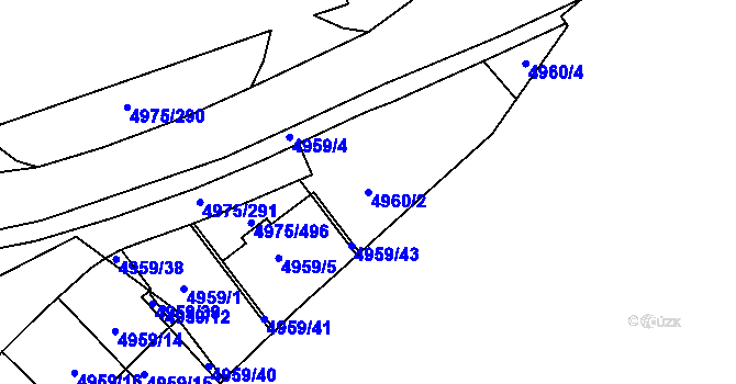Parcela st. 4960/2 v KÚ Most II, Katastrální mapa