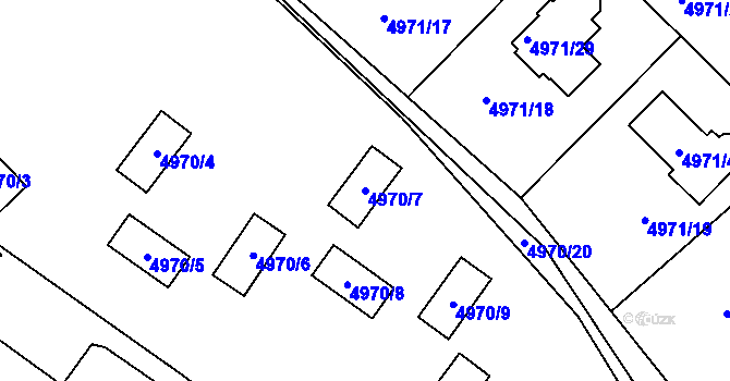 Parcela st. 4970/7 v KÚ Most II, Katastrální mapa