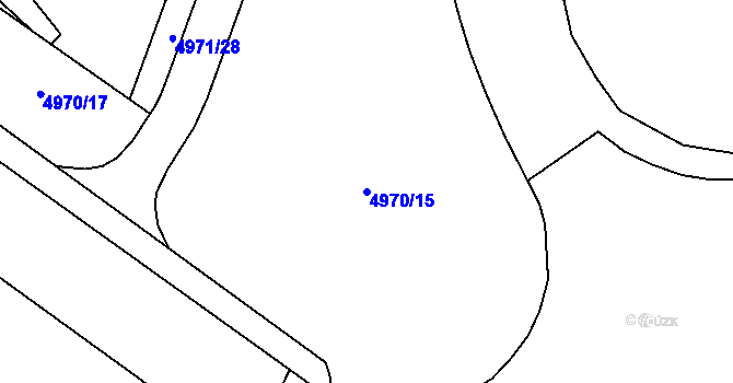 Parcela st. 4970/15 v KÚ Most II, Katastrální mapa