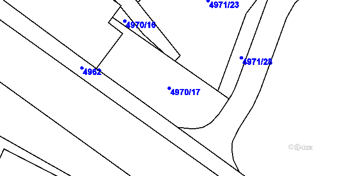 Parcela st. 4970/17 v KÚ Most II, Katastrální mapa