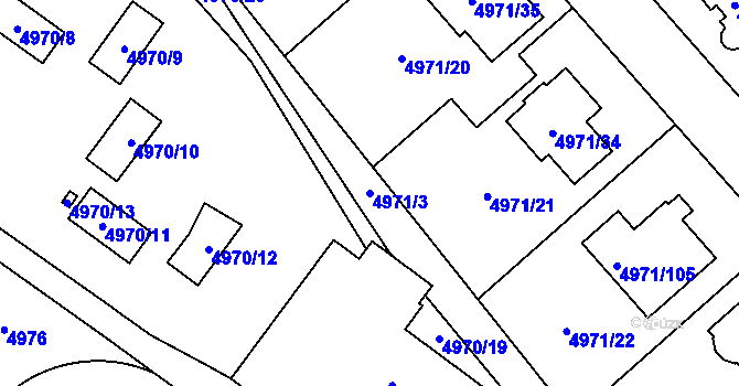 Parcela st. 4971/3 v KÚ Most II, Katastrální mapa