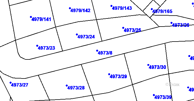 Parcela st. 4973/8 v KÚ Most II, Katastrální mapa