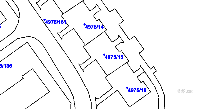 Parcela st. 4975/15 v KÚ Most II, Katastrální mapa