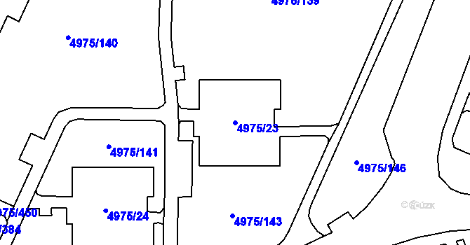 Parcela st. 4975/23 v KÚ Most II, Katastrální mapa