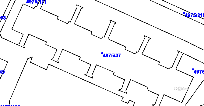 Parcela st. 4975/37 v KÚ Most II, Katastrální mapa