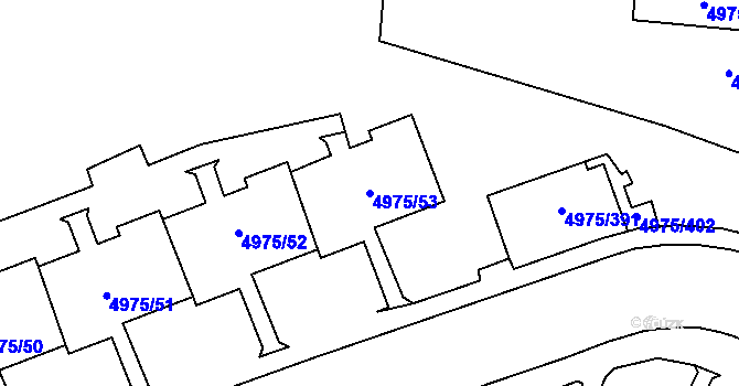 Parcela st. 4975/53 v KÚ Most II, Katastrální mapa