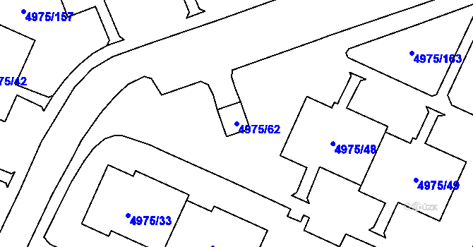 Parcela st. 4975/62 v KÚ Most II, Katastrální mapa