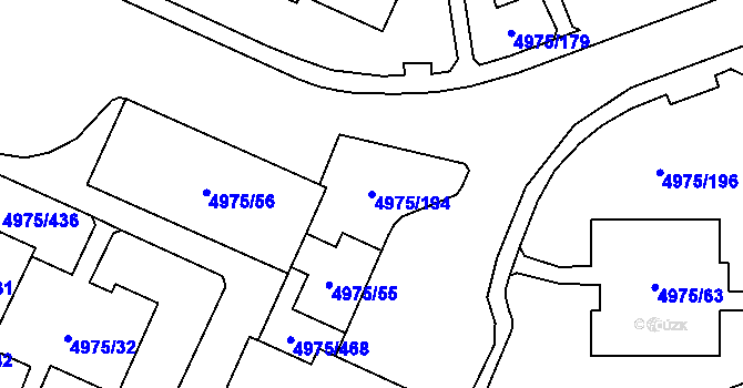 Parcela st. 4975/194 v KÚ Most II, Katastrální mapa