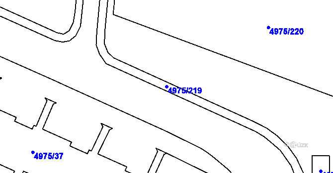 Parcela st. 4975/219 v KÚ Most II, Katastrální mapa