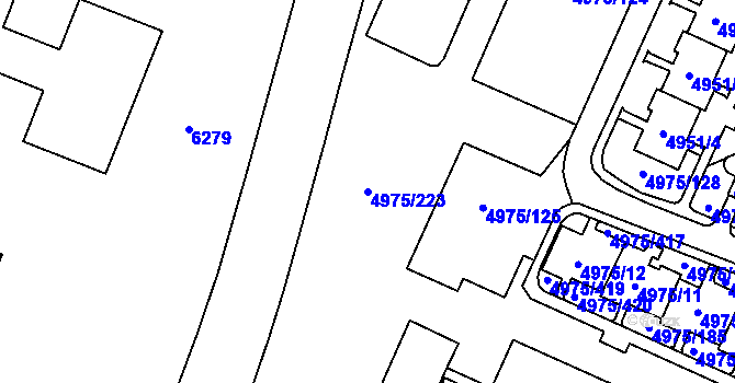 Parcela st. 4975/223 v KÚ Most II, Katastrální mapa