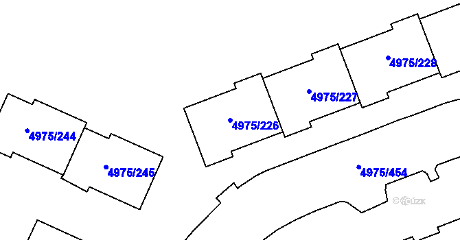 Parcela st. 4975/226 v KÚ Most II, Katastrální mapa