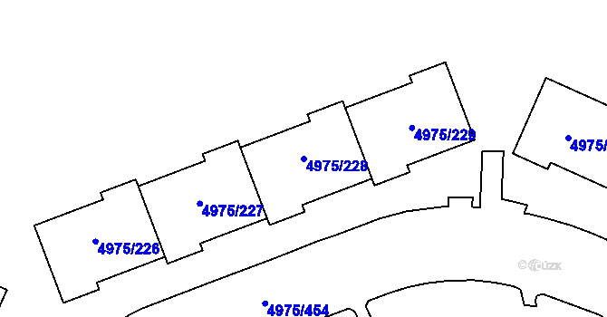 Parcela st. 4975/228 v KÚ Most II, Katastrální mapa