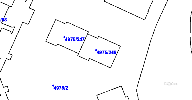 Parcela st. 4975/248 v KÚ Most II, Katastrální mapa