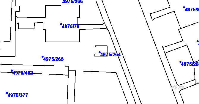 Parcela st. 4975/264 v KÚ Most II, Katastrální mapa